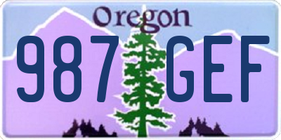 OR license plate 987GEF