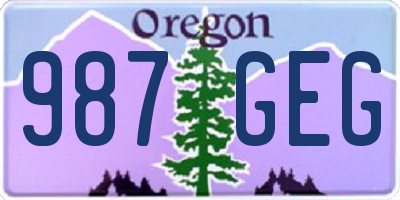 OR license plate 987GEG
