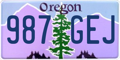 OR license plate 987GEJ