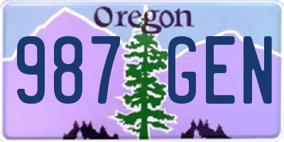OR license plate 987GEN