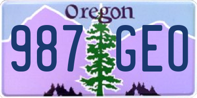 OR license plate 987GEO