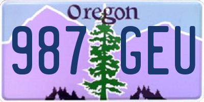 OR license plate 987GEU