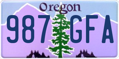 OR license plate 987GFA