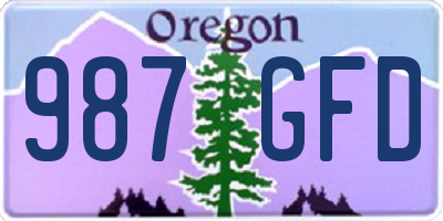 OR license plate 987GFD