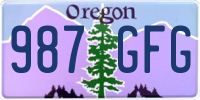OR license plate 987GFG