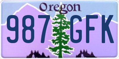 OR license plate 987GFK