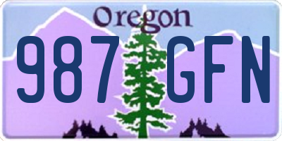 OR license plate 987GFN