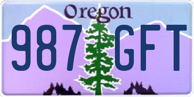 OR license plate 987GFT