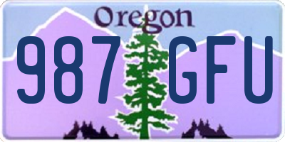 OR license plate 987GFU