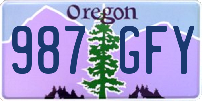 OR license plate 987GFY
