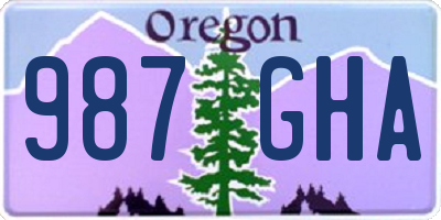 OR license plate 987GHA