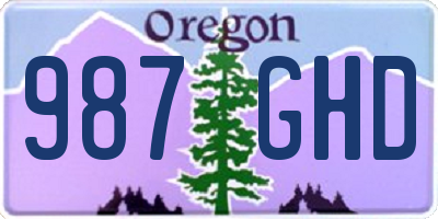 OR license plate 987GHD