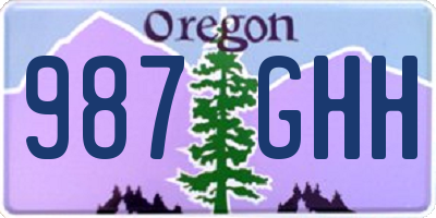 OR license plate 987GHH