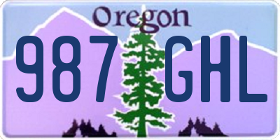 OR license plate 987GHL