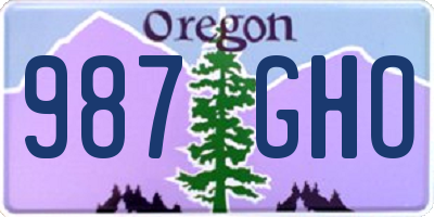 OR license plate 987GHO