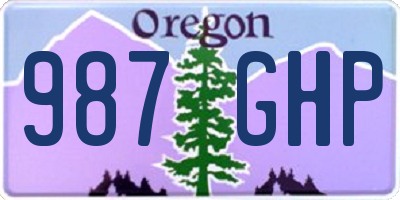 OR license plate 987GHP