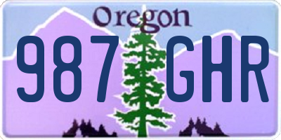 OR license plate 987GHR