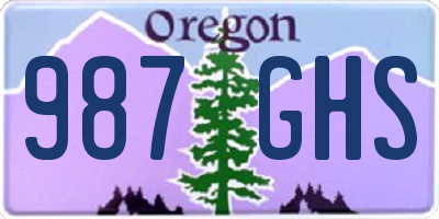 OR license plate 987GHS