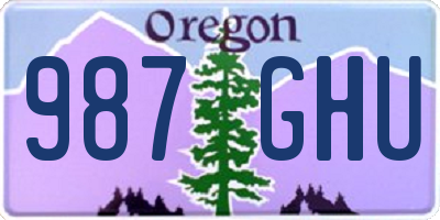 OR license plate 987GHU