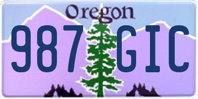 OR license plate 987GIC