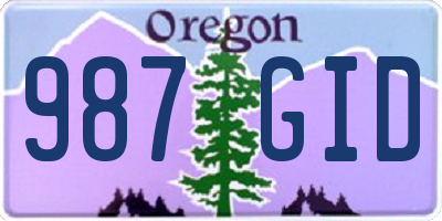 OR license plate 987GID