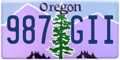 OR license plate 987GII