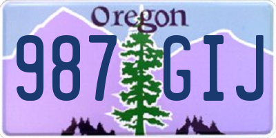 OR license plate 987GIJ