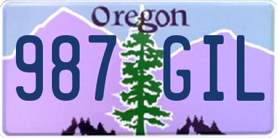 OR license plate 987GIL