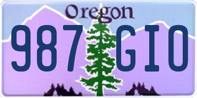 OR license plate 987GIO