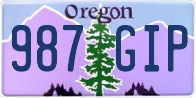 OR license plate 987GIP