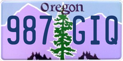 OR license plate 987GIQ