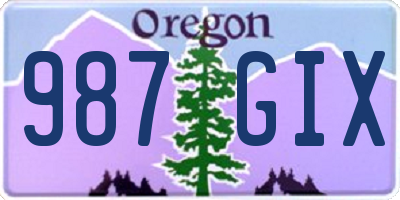 OR license plate 987GIX