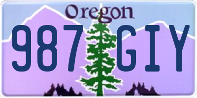 OR license plate 987GIY