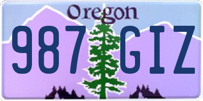OR license plate 987GIZ
