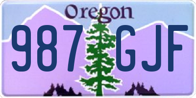 OR license plate 987GJF