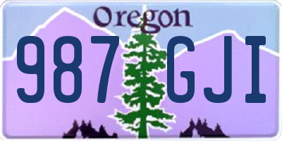 OR license plate 987GJI