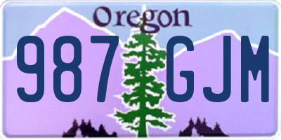 OR license plate 987GJM