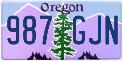 OR license plate 987GJN