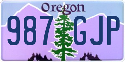 OR license plate 987GJP