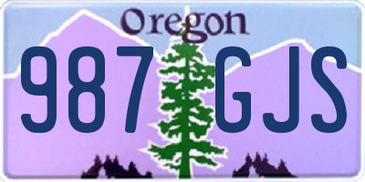 OR license plate 987GJS