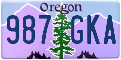 OR license plate 987GKA