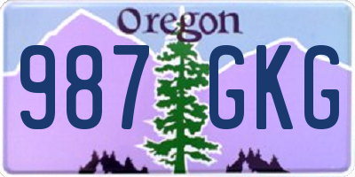 OR license plate 987GKG