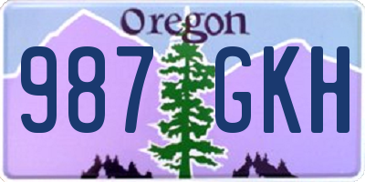OR license plate 987GKH