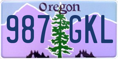 OR license plate 987GKL