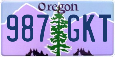 OR license plate 987GKT