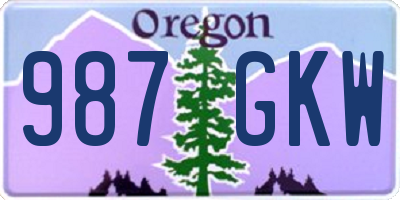 OR license plate 987GKW