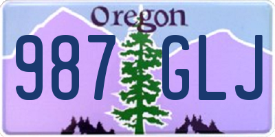 OR license plate 987GLJ