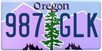 OR license plate 987GLK