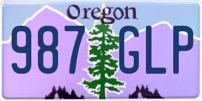 OR license plate 987GLP