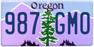 OR license plate 987GMO